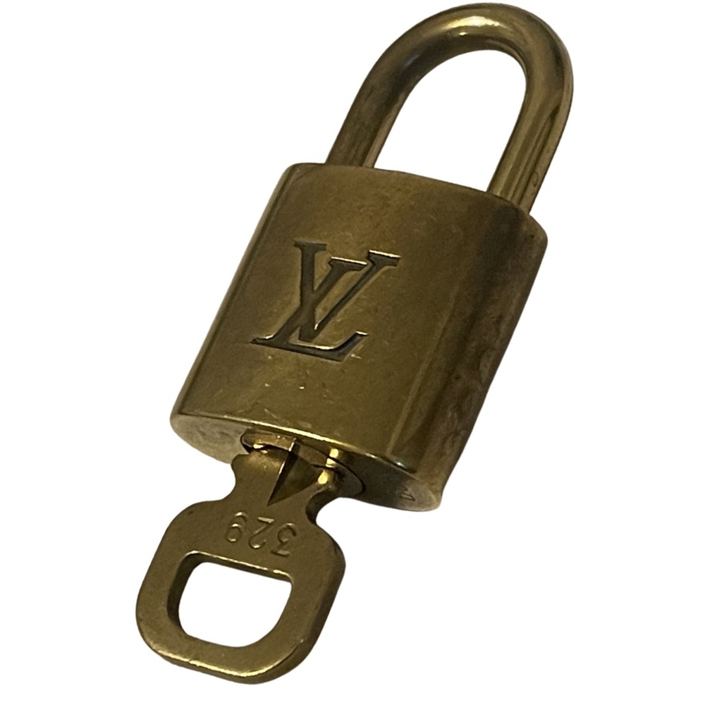 Louis Vuitton Padlock with Key #329 Authentic Brass LV Lock Vintage